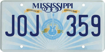 MS license plate JOJ359