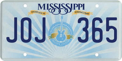 MS license plate JOJ365