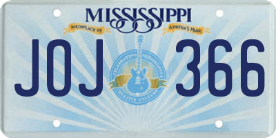 MS license plate JOJ366