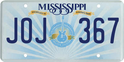 MS license plate JOJ367