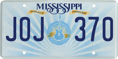 MS license plate JOJ370