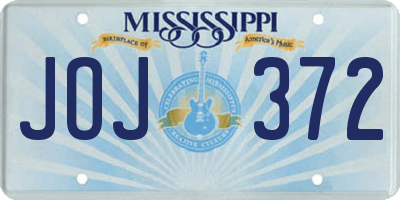 MS license plate JOJ372