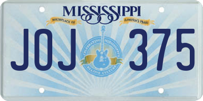 MS license plate JOJ375
