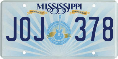 MS license plate JOJ378