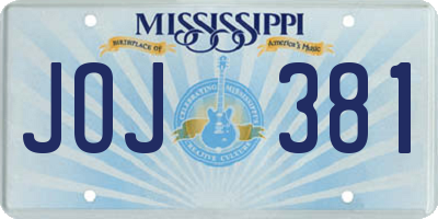 MS license plate JOJ381