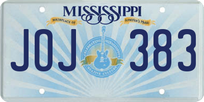 MS license plate JOJ383