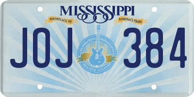 MS license plate JOJ384