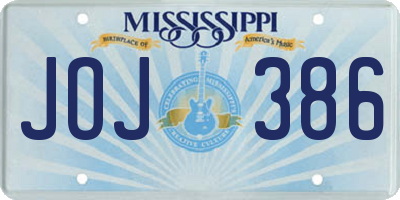 MS license plate JOJ386