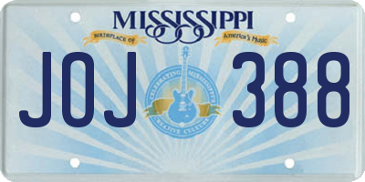 MS license plate JOJ388