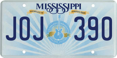 MS license plate JOJ390