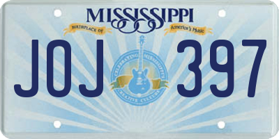 MS license plate JOJ397