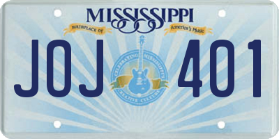 MS license plate JOJ401
