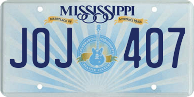 MS license plate JOJ407