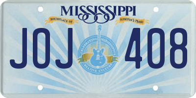 MS license plate JOJ408
