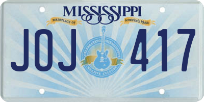 MS license plate JOJ417