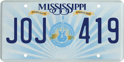 MS license plate JOJ419