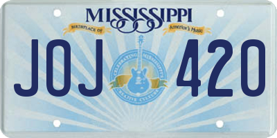 MS license plate JOJ420