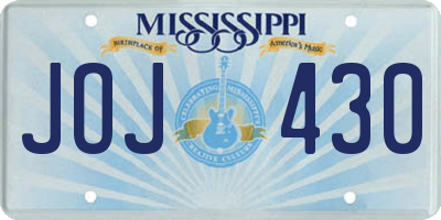 MS license plate JOJ430