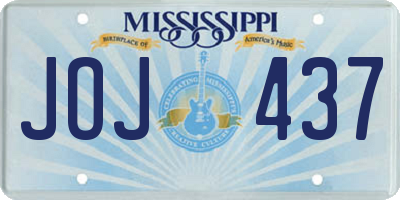 MS license plate JOJ437