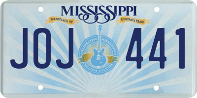 MS license plate JOJ441