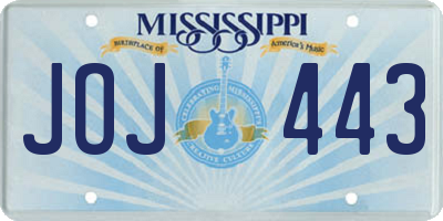 MS license plate JOJ443