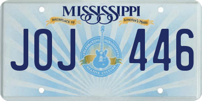 MS license plate JOJ446