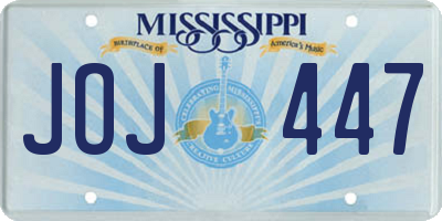 MS license plate JOJ447