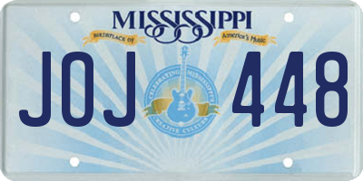 MS license plate JOJ448
