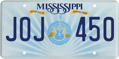 MS license plate JOJ450