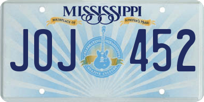 MS license plate JOJ452