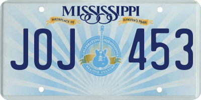 MS license plate JOJ453