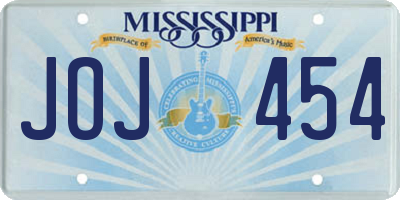 MS license plate JOJ454