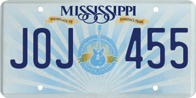 MS license plate JOJ455