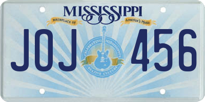 MS license plate JOJ456