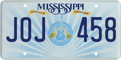 MS license plate JOJ458