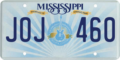 MS license plate JOJ460