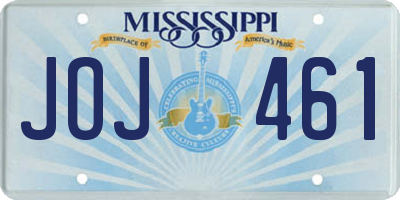MS license plate JOJ461