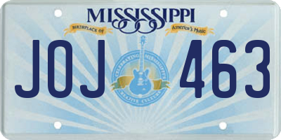 MS license plate JOJ463