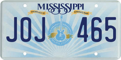 MS license plate JOJ465