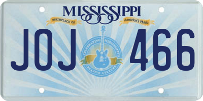 MS license plate JOJ466
