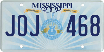 MS license plate JOJ468