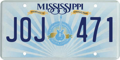 MS license plate JOJ471