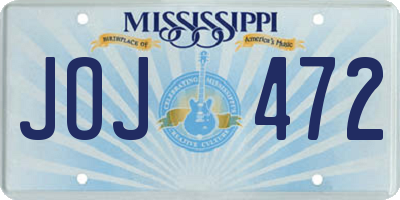 MS license plate JOJ472