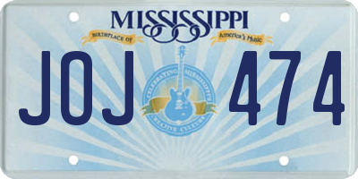 MS license plate JOJ474