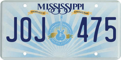 MS license plate JOJ475