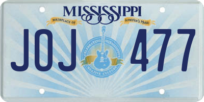 MS license plate JOJ477