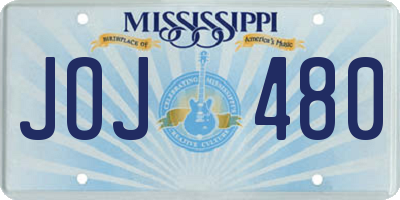 MS license plate JOJ480