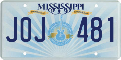 MS license plate JOJ481