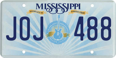 MS license plate JOJ488