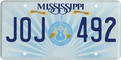 MS license plate JOJ492